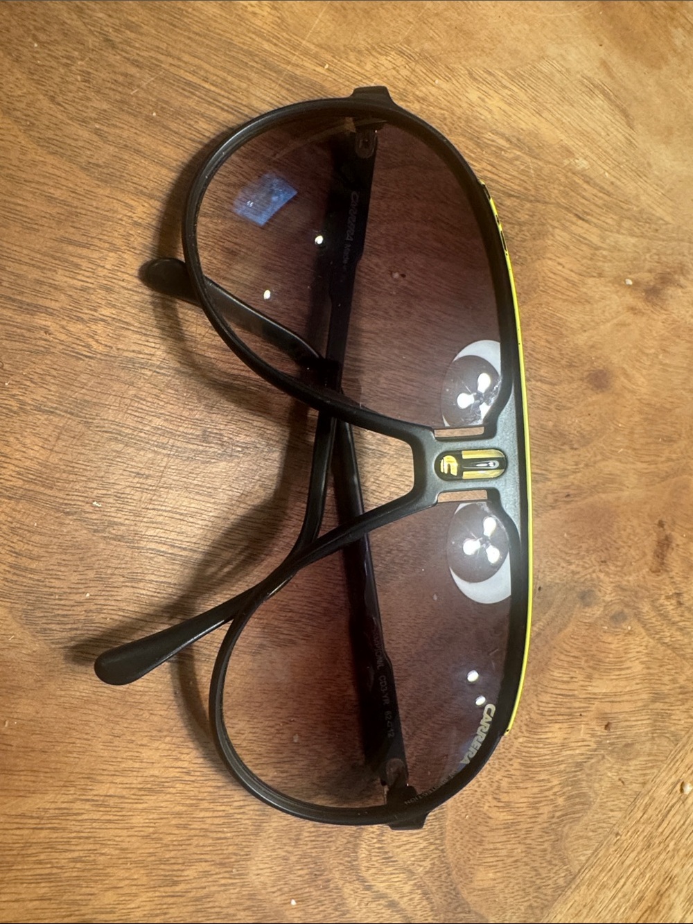 Carrera Black Sunglasses with Yellow Accent